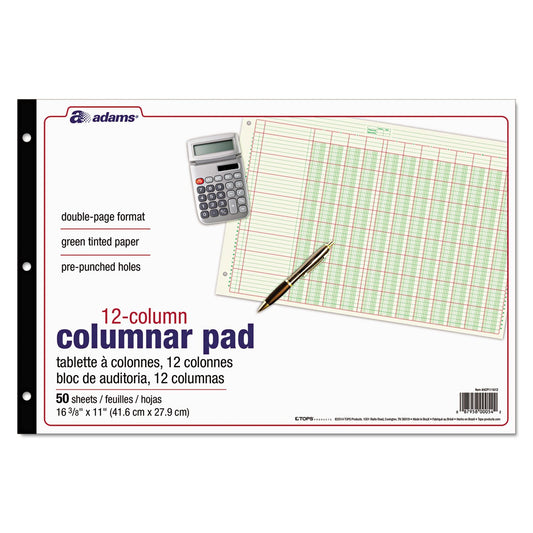 CARDINAL BRANDS INC. - Columnar Analysis Pad, 12 Column, 8 1/2 X 11, Double Page Format, 50 Sheets/pad ( ABFACP111612 ) ( ACP111612 )