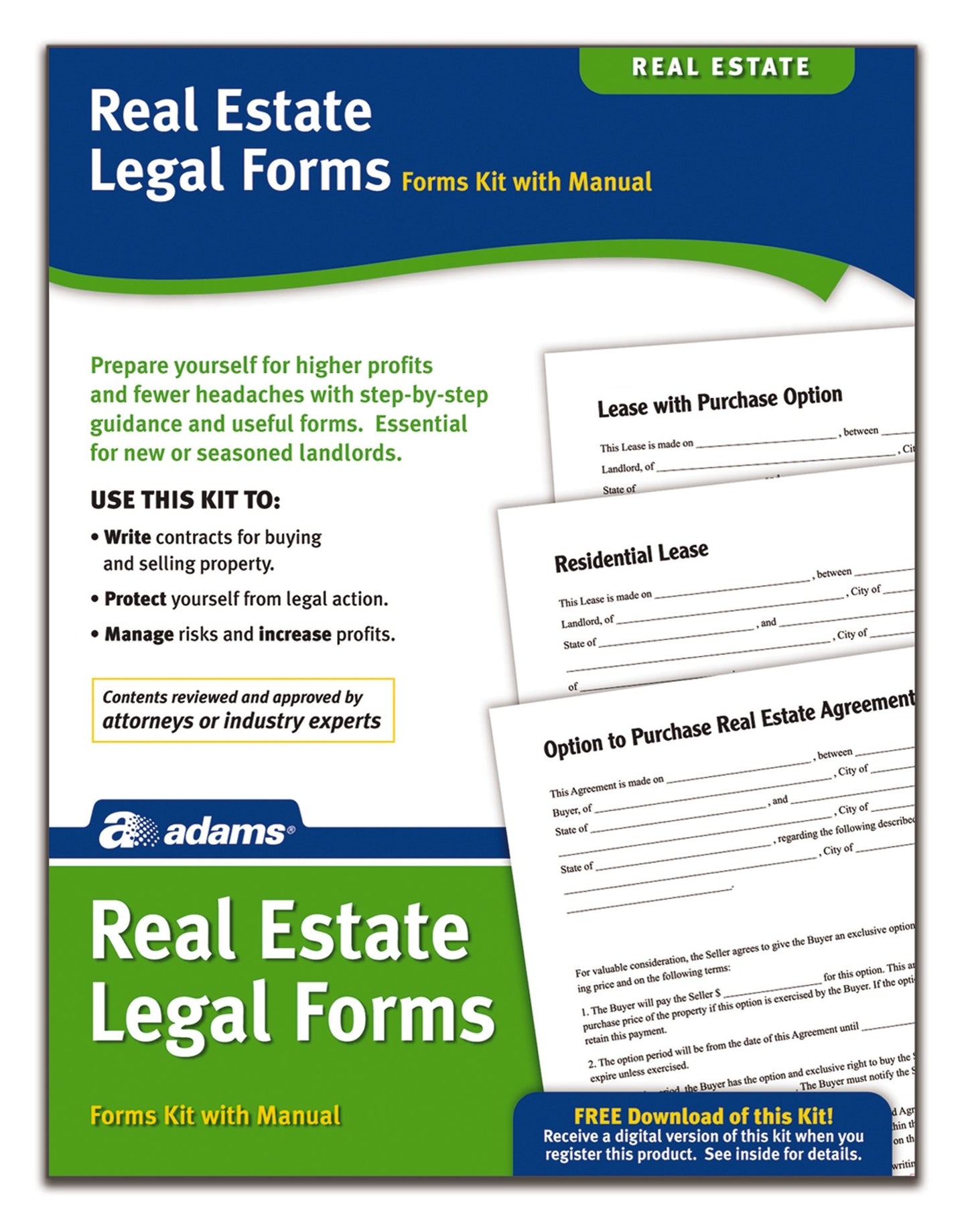 Adams Real Estate Legal Forms Kit, Forms and Instructions (PK418)