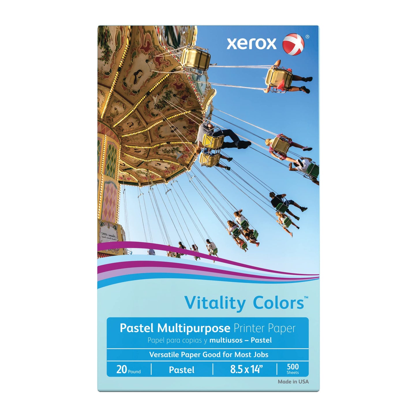 Xerox® Vitality Colors™ Multipurpose Printer Paper, Legal Paper Size, 20 Lb, 30% Recycled, Blue, Ream Of 500 Sheets