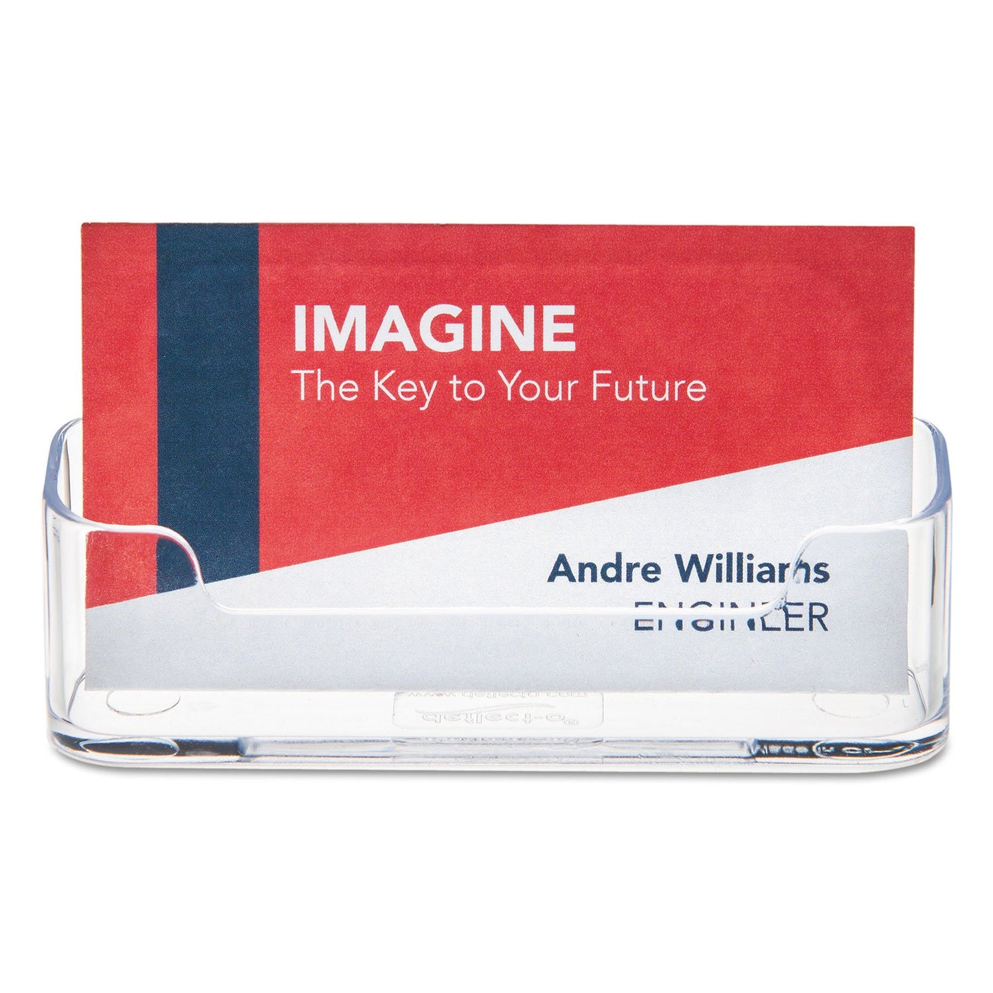 Deflecto Business Card Holder, Single Compartment, 3-3/4"W x 1-7/8"H x 1-3/8"D, Clear (70101)