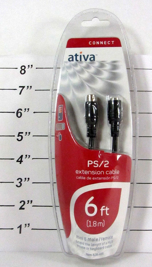 Ativa 6-feet PS/2 Keyboard/Mouse Extension Cable