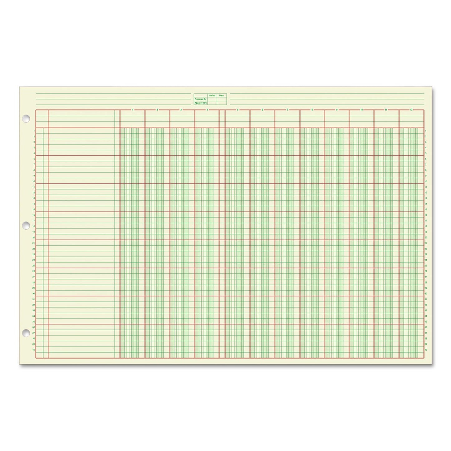 CARDINAL BRANDS INC. - Columnar Analysis Pad, 12 Column, 8 1/2 X 11, Double Page Format, 50 Sheets/pad ( ABFACP111612 ) ( ACP111612 )