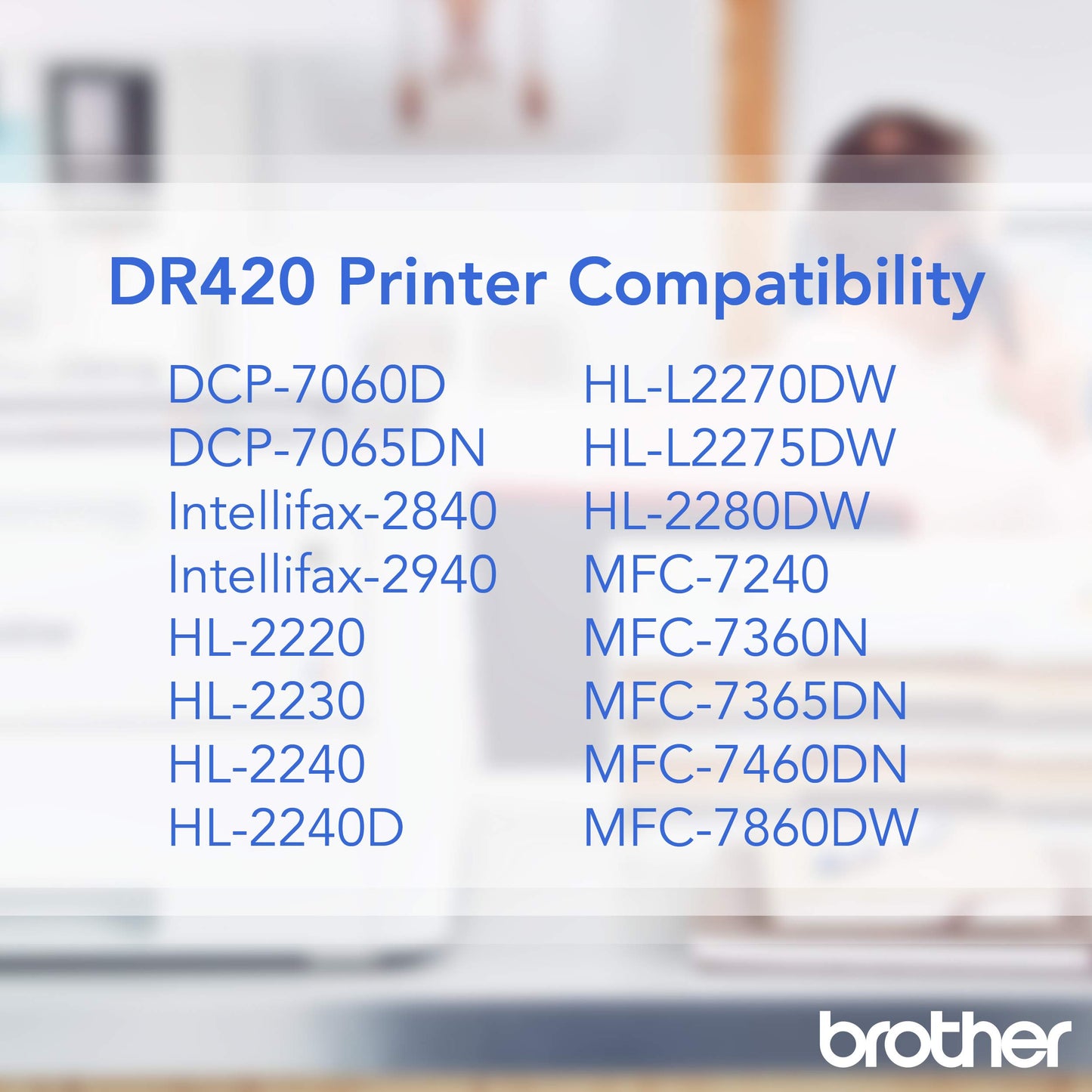 Brother Genuine -Drum Unit, DR420, Seamless Integration, Yields Up to 12,000 Pages, Black