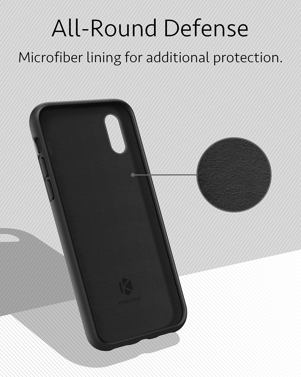 Anker Silicone Case, KARAPAX Silicone Gel Rubber Shockproof Case Cover with Soft Microfiber Cloth Cushion [Support Wireless Charging] [Slim Fit] for iPhone X - Black