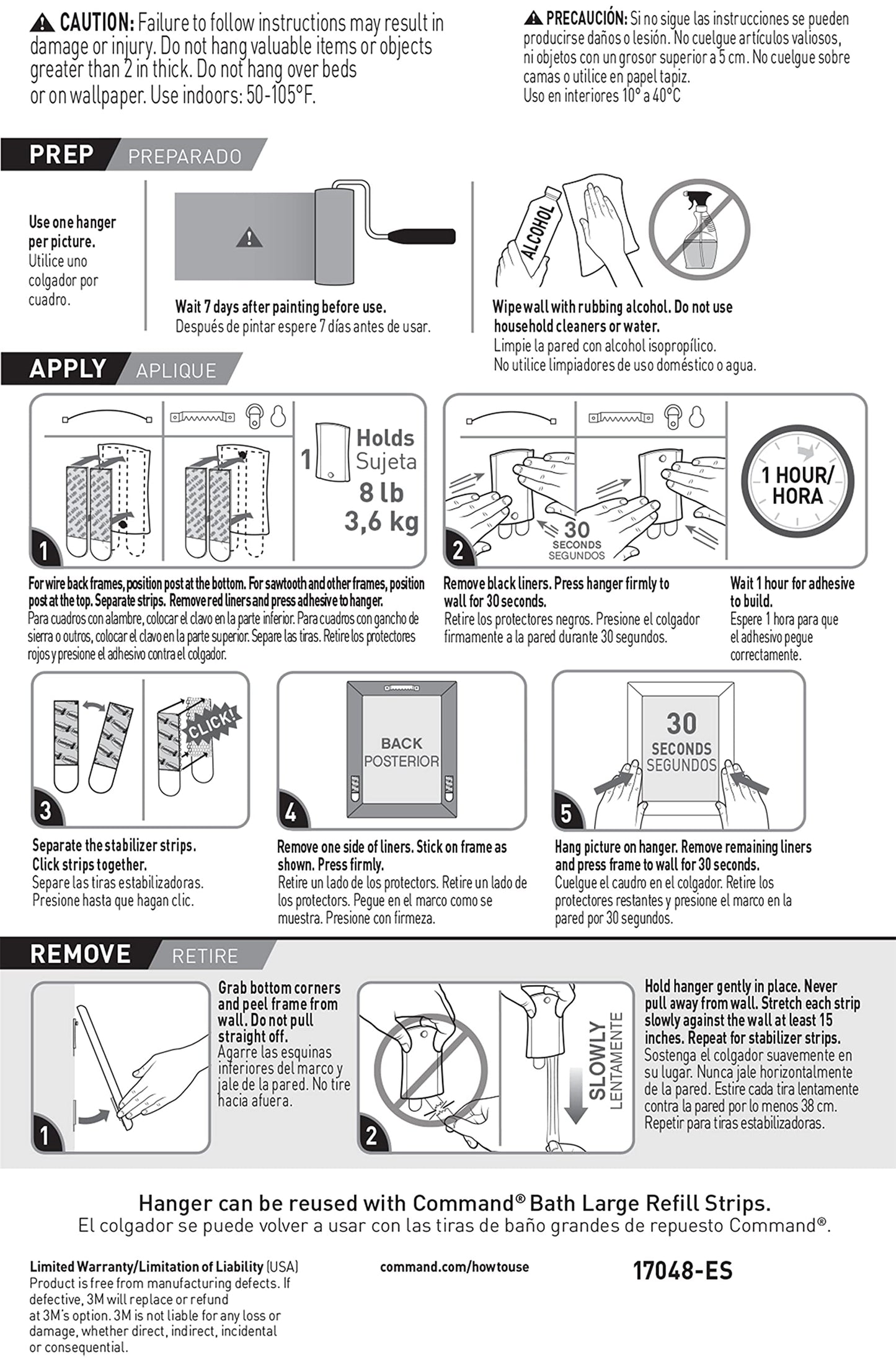 Command Universal Frame Hangers, Metal, Damage Free Decorating, 1 Hanger and 4 Strips