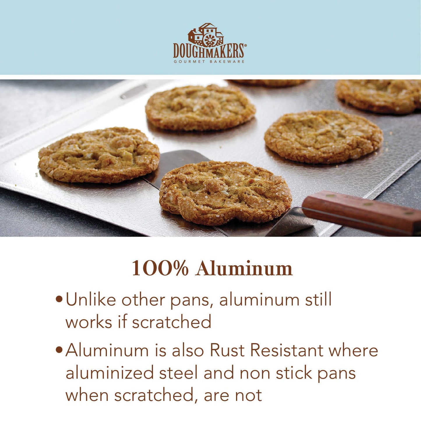 Doughmakers Biscuit Sheet Commercial Grade Aluminum Bake Pan 10" x 14"