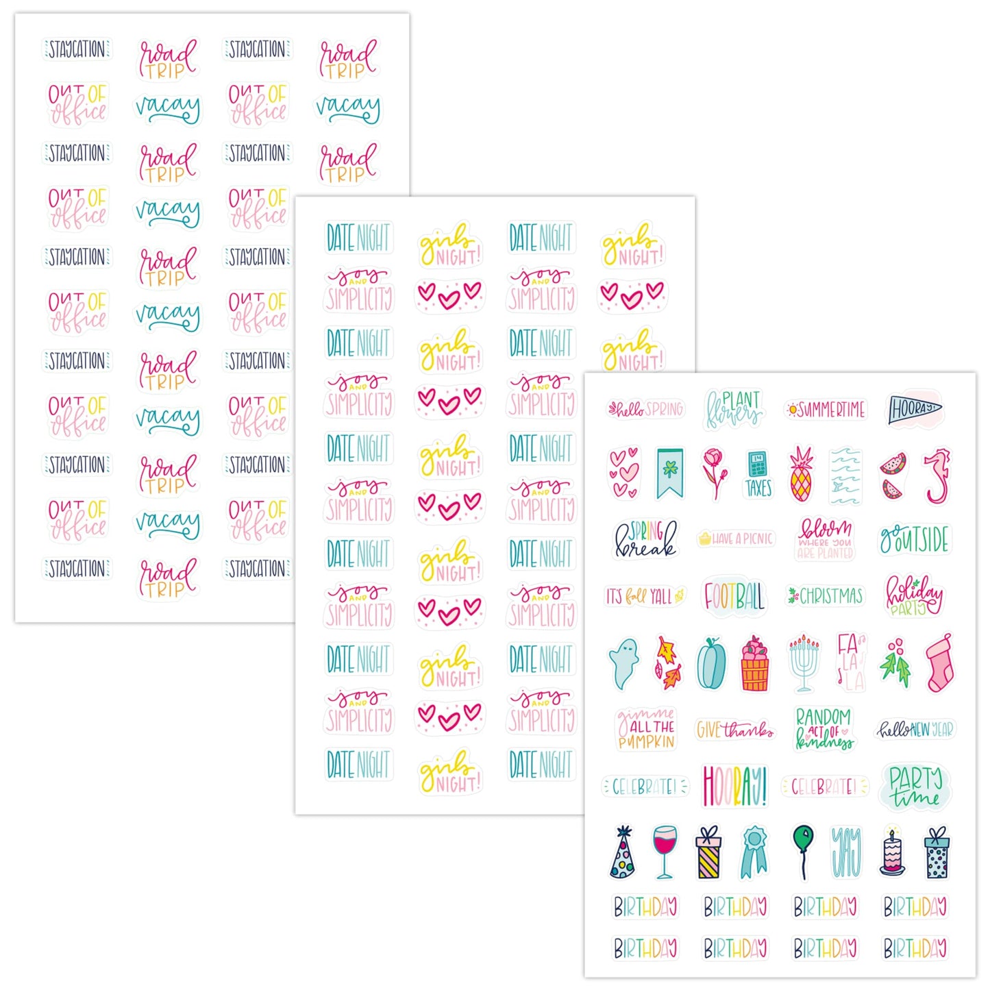 Simplified System by Emily Ley for at-A-Glance Phrase Sticker Pack, Set of 6