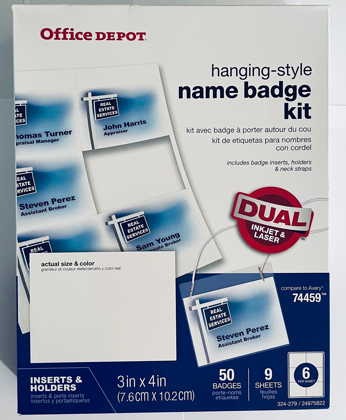 Office Depot� Brand Name Badge Kit, Pack of 50