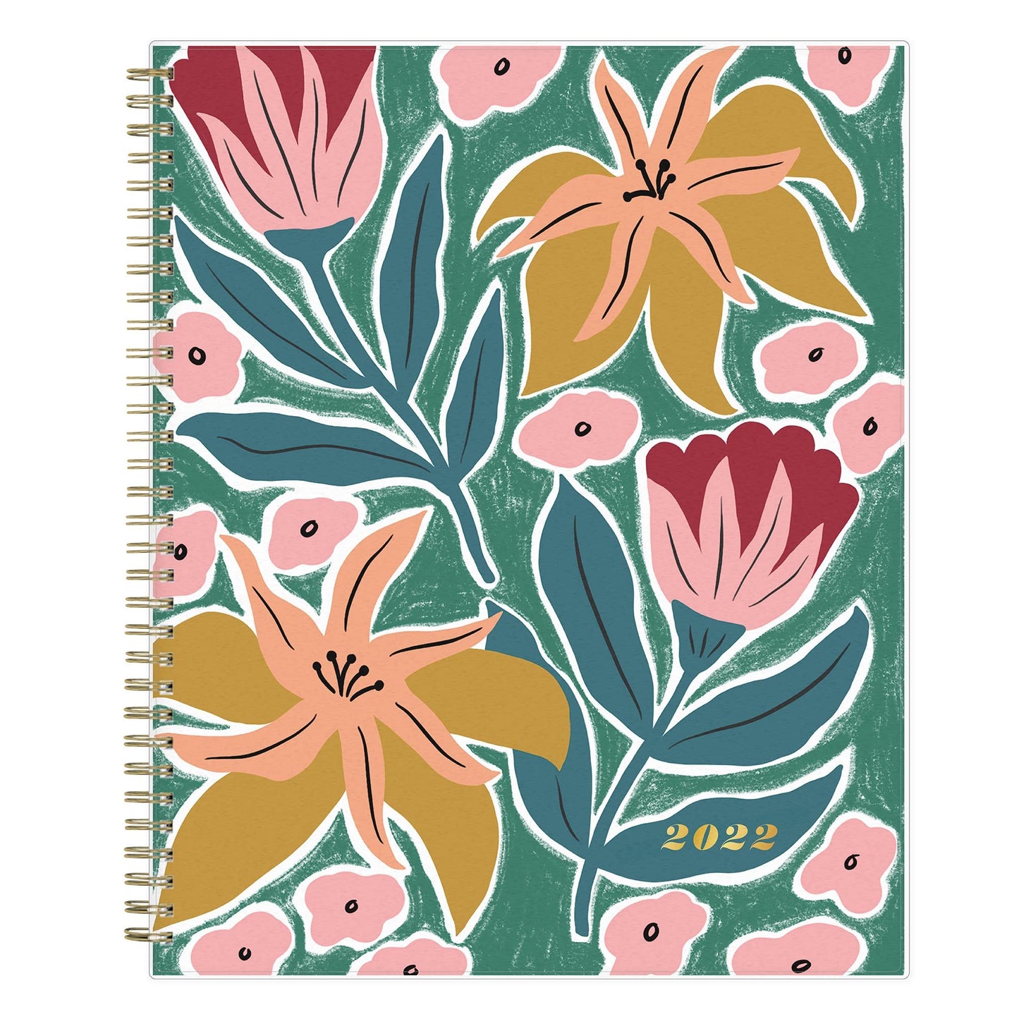 Blue Sky� Brit + Co Frosted Weekly/Monthly Planner, 8-1/2" x 11", Full Blooms, January To December 2022, 136015