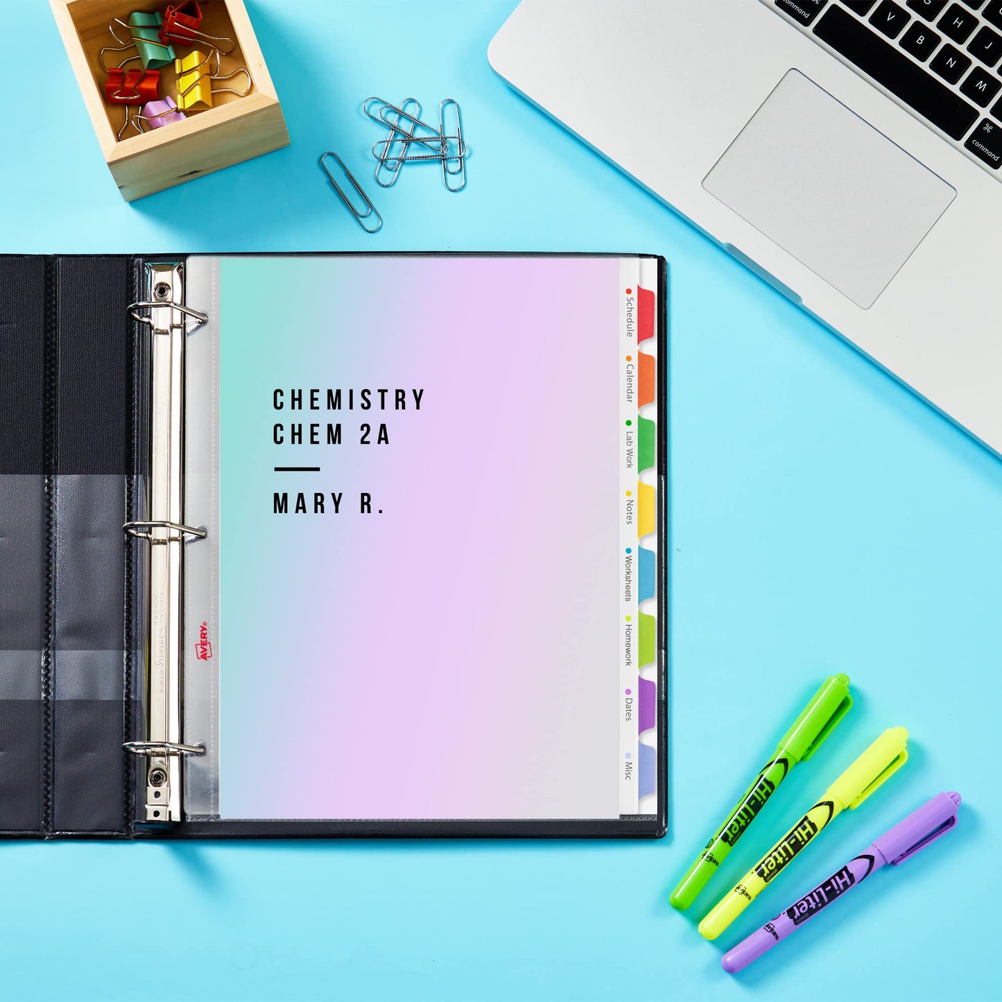 Avery Clear Easy View Durable Plastic Dividers for 3 Ring Binders, 8-Tab Set, Bright Multicolor, 1 Set (16741)