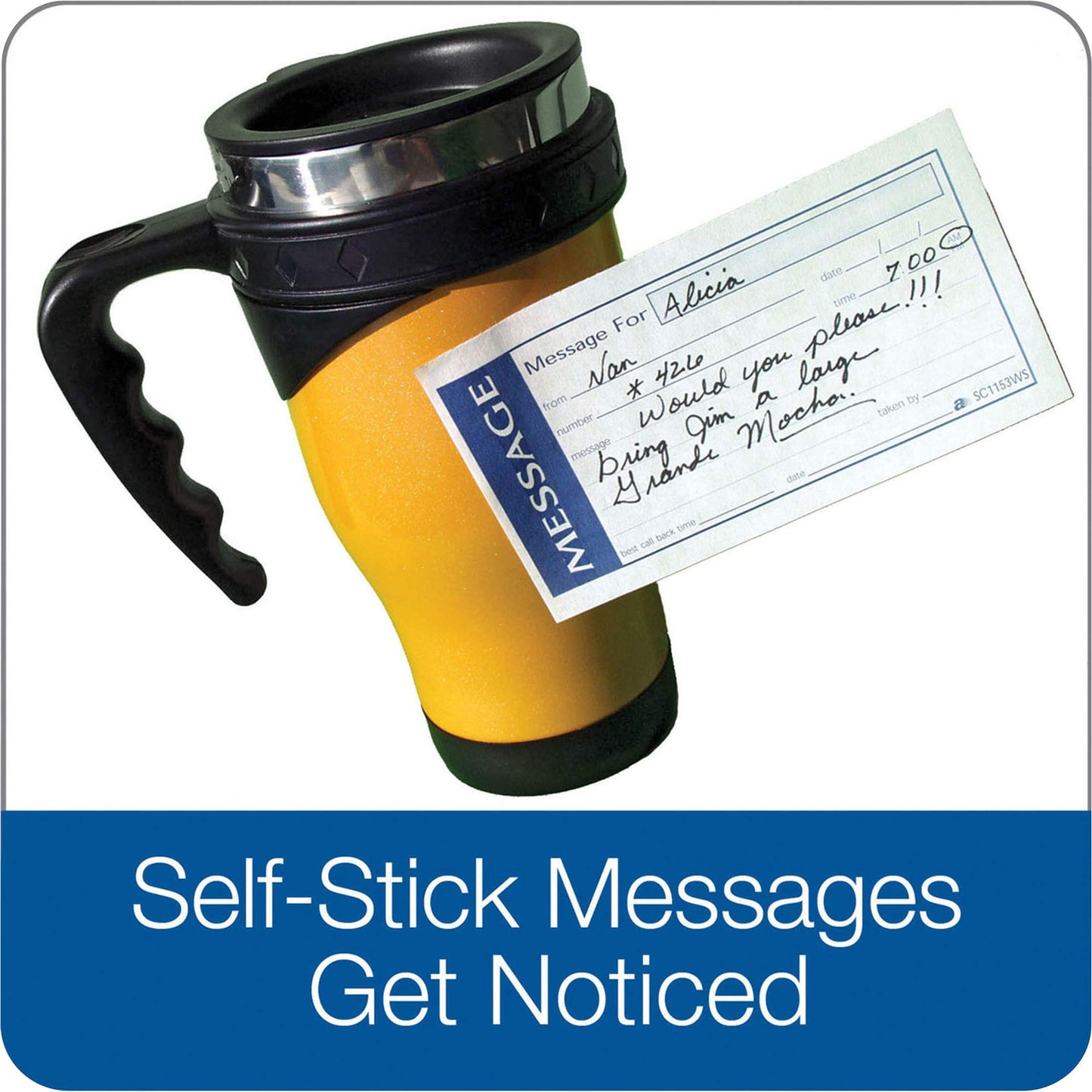 Adams Write 'N Stick Message Pad, 2-Part, Carbonless, Blue, 5-1/4" x 11", 200 Sets per Book (SC1153WS)