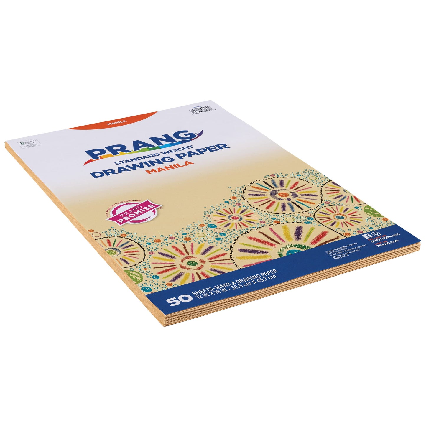 Prang (Formerly Art Street) Drawing Paper, Manila, Standard Weight, 12" x 18", 50 Sheets