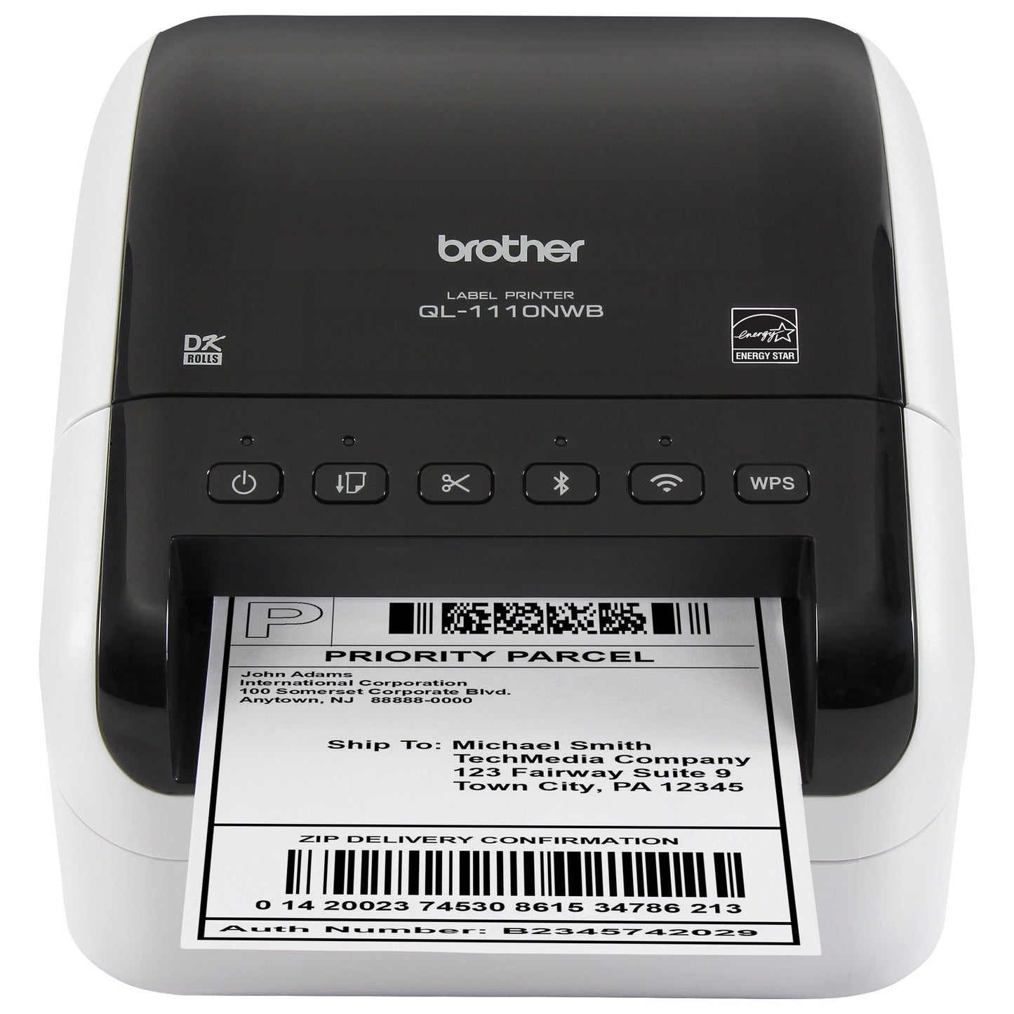 Brother QL1110NWB QL-1110NWB Wide Format, Postage and Barcode Professional Thermal Label Printer with Wireless Connectivity, 4"