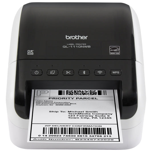 Brother QL1110NWB QL-1110NWB Wide Format, Postage and Barcode Professional Thermal Label Printer with Wireless Connectivity, 4"
