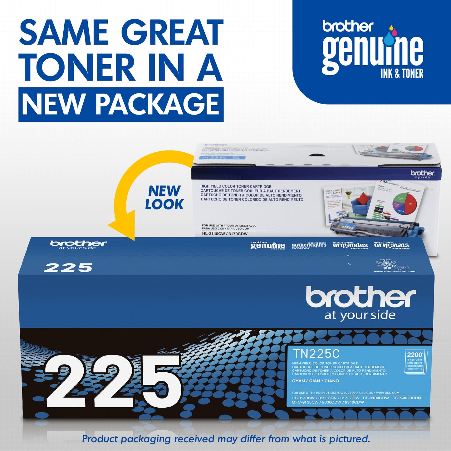 Brother Printer TN225C High Yield Cyan Toner Cartridge