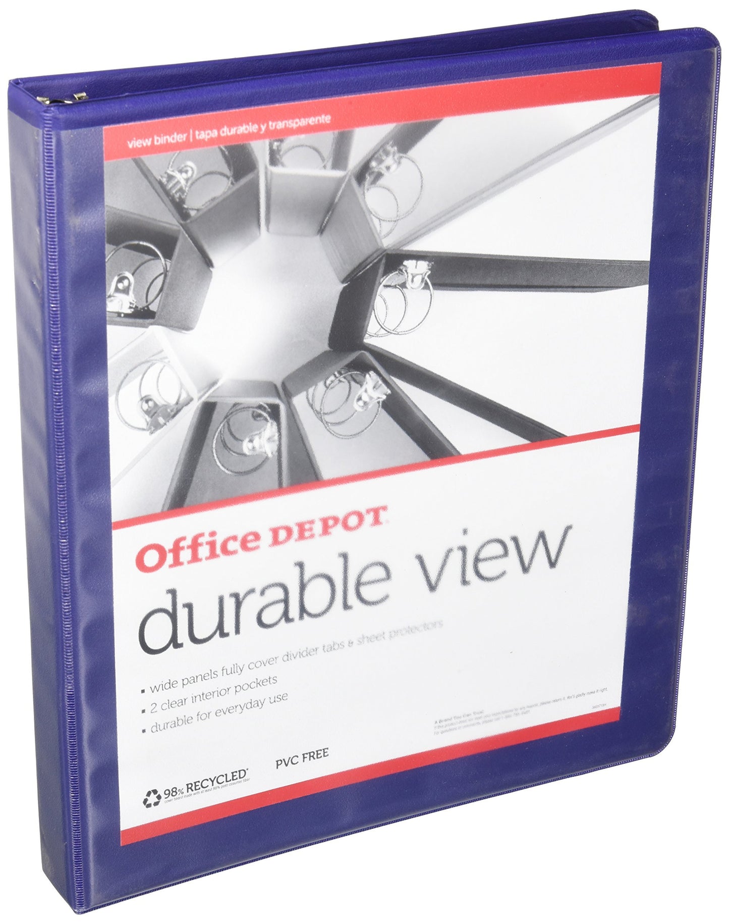 OfficeMax Durable View Binders with Round Ring 1", Blue