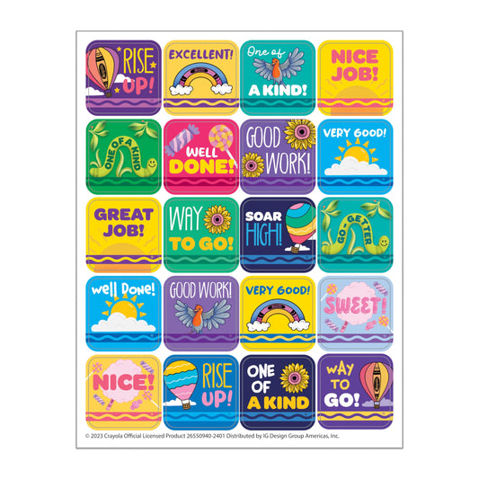 Eureka Crayola Colors of Kindness Stickers for Kids and Teachers, Multicolor, 120 Pieces