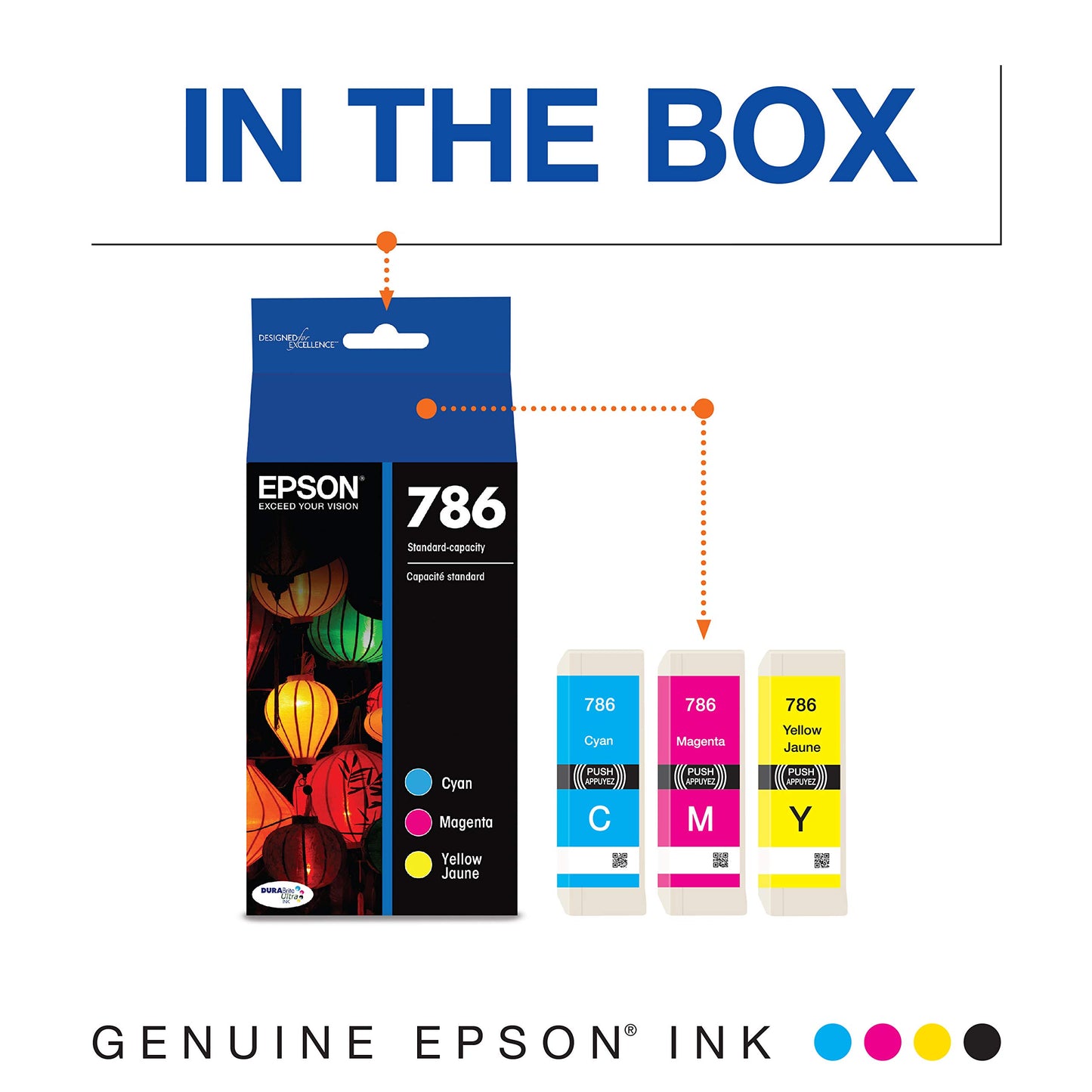 EPSON 786 DURABrite Ultra Ink Standard Capacity Color Combo Pack (T786520-S) Works with WorkForce WF-5110, WF-5190, WF-5620, WF-5690