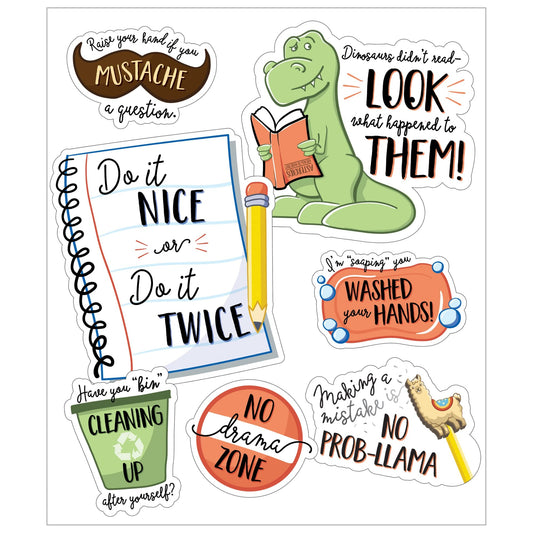 Carson Dellosa Playful Classroom Reminders Mini Bulletin Board�Motivational Reminders and Positive Affirmations, Homeschool and Classroom Decor (17 pc)