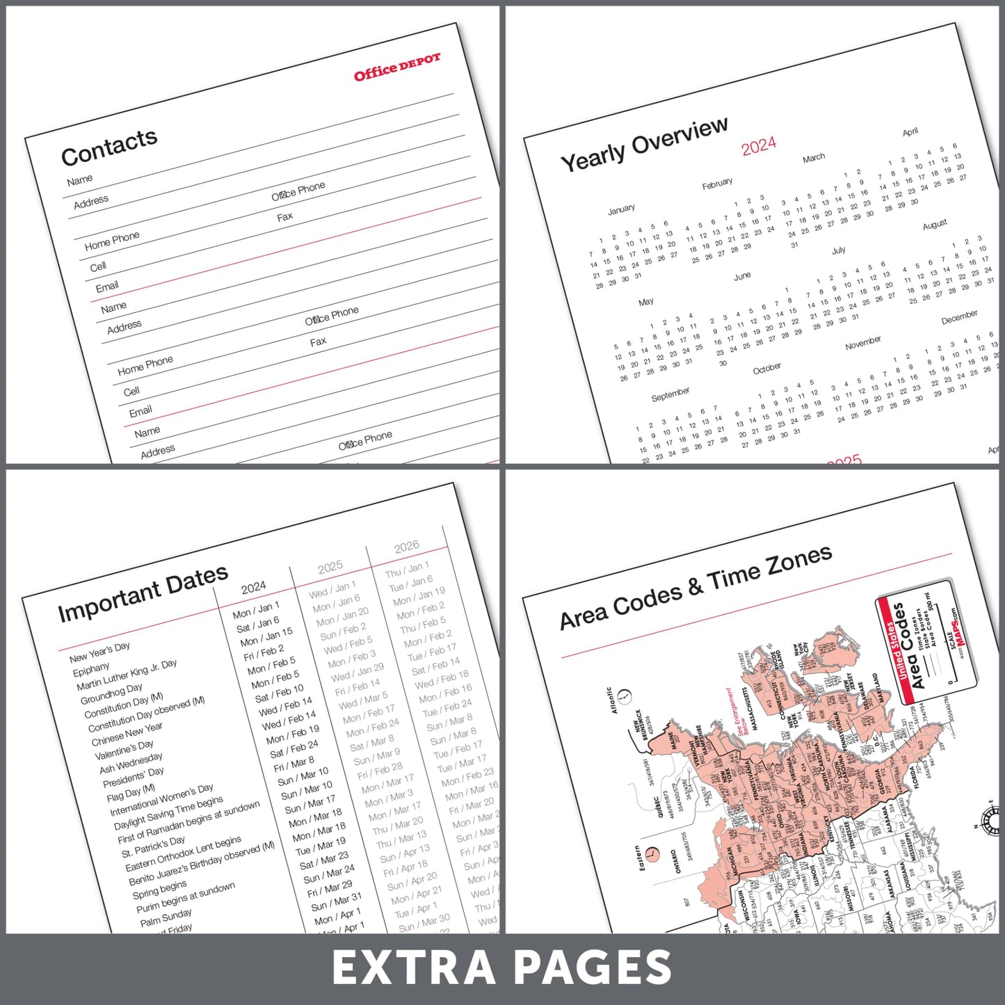 2024-2025 Office Depot® Brand Weekly/Monthly Academic Planner, 8-1/2" x 11", 30% Recycled, Gray, July 2024 to June 2025