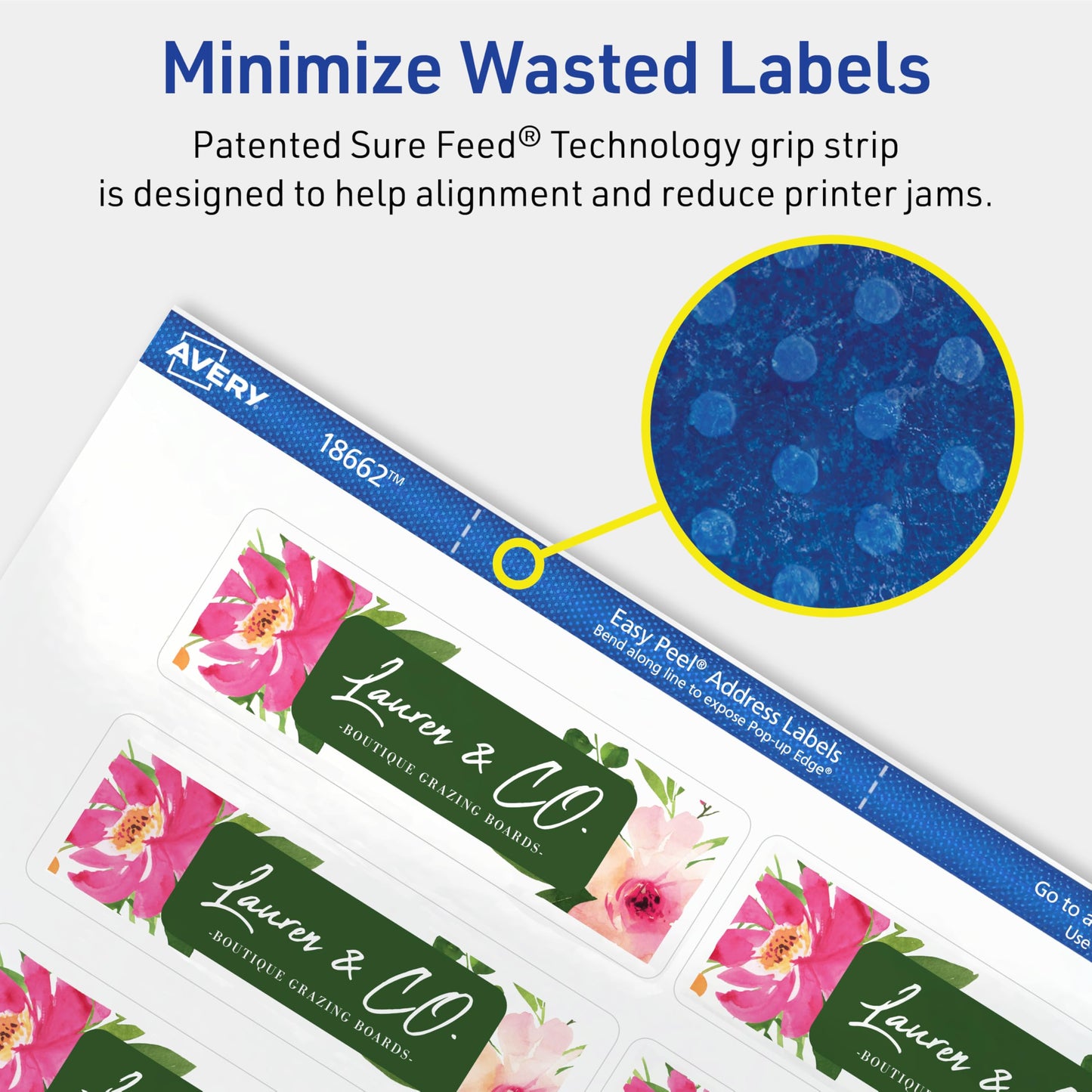Avery Printable Address Labels with Sure Feed, 1-1/3" x 4", Matte Clear, Permanent Adhesive, Inkjet Printers, 140 Blank Mailing Labels, Great for Mailing, Product Labels, Jar Labels, and More (18662)