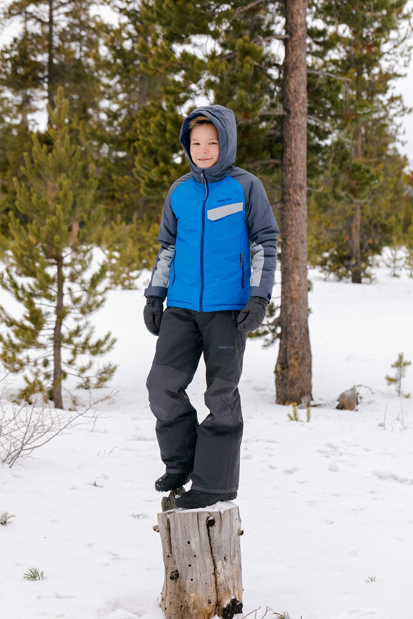 Arctix Kids Snow Pants with Reinforced Knees and Seat, Charcoal, X-Small