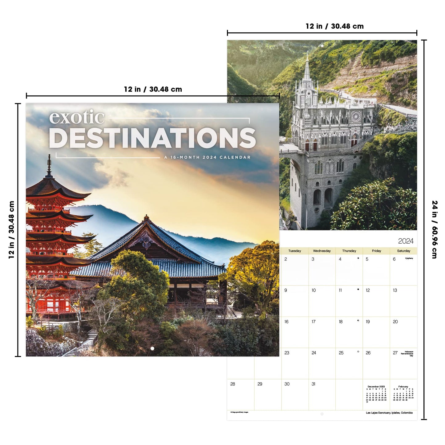 2024 Exotic Destinations Wall Calendar Trends International