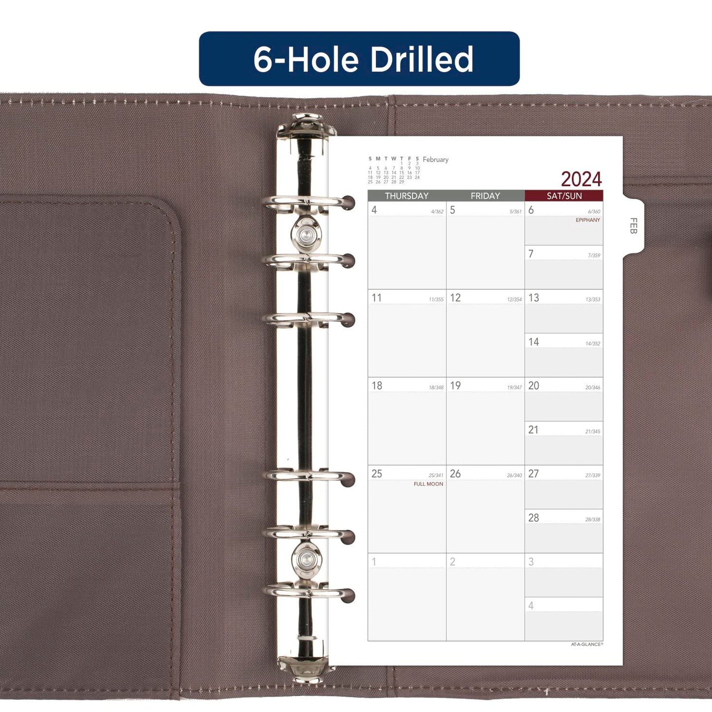 AT-A-GLANCE 2024 Monthly Planner Refill, 3-3/4" x 6-3/4", Portable Size 3, Loose-Leaf (063-685Y)