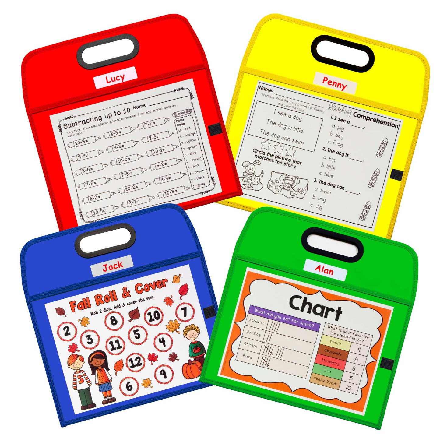 C-Line Reusable Dry-Erase Pocket, 8-1/2" x 11", Assorted Colors