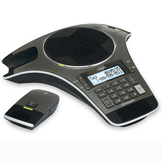 VTech VCS702 ErisStation DECT 6.0 Conference Phone with Two Wireless Mics Using Orbitlink Wireless Technology