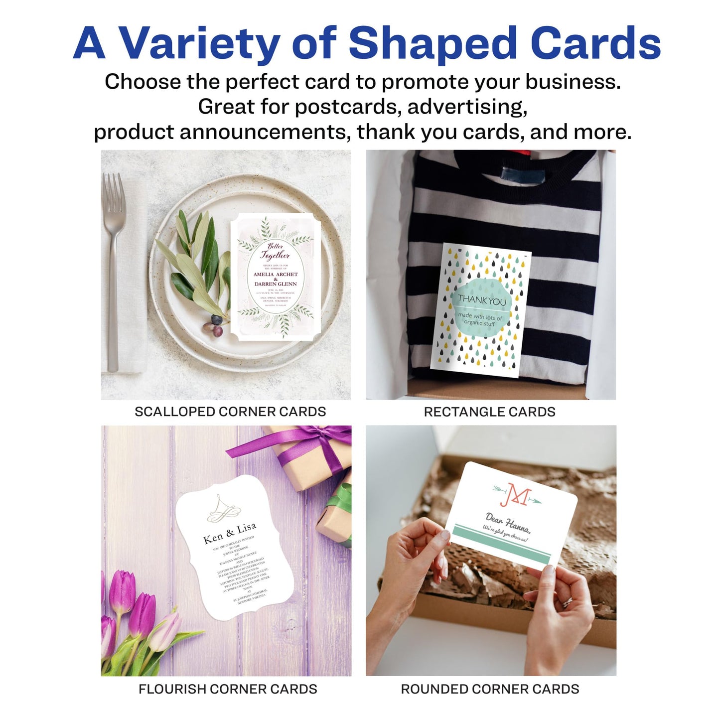 Avery Printable Postcards, 4.25" x 5.5", Ivory, 100 Blank Postcards for Laser and Inkjet Printers (5919)