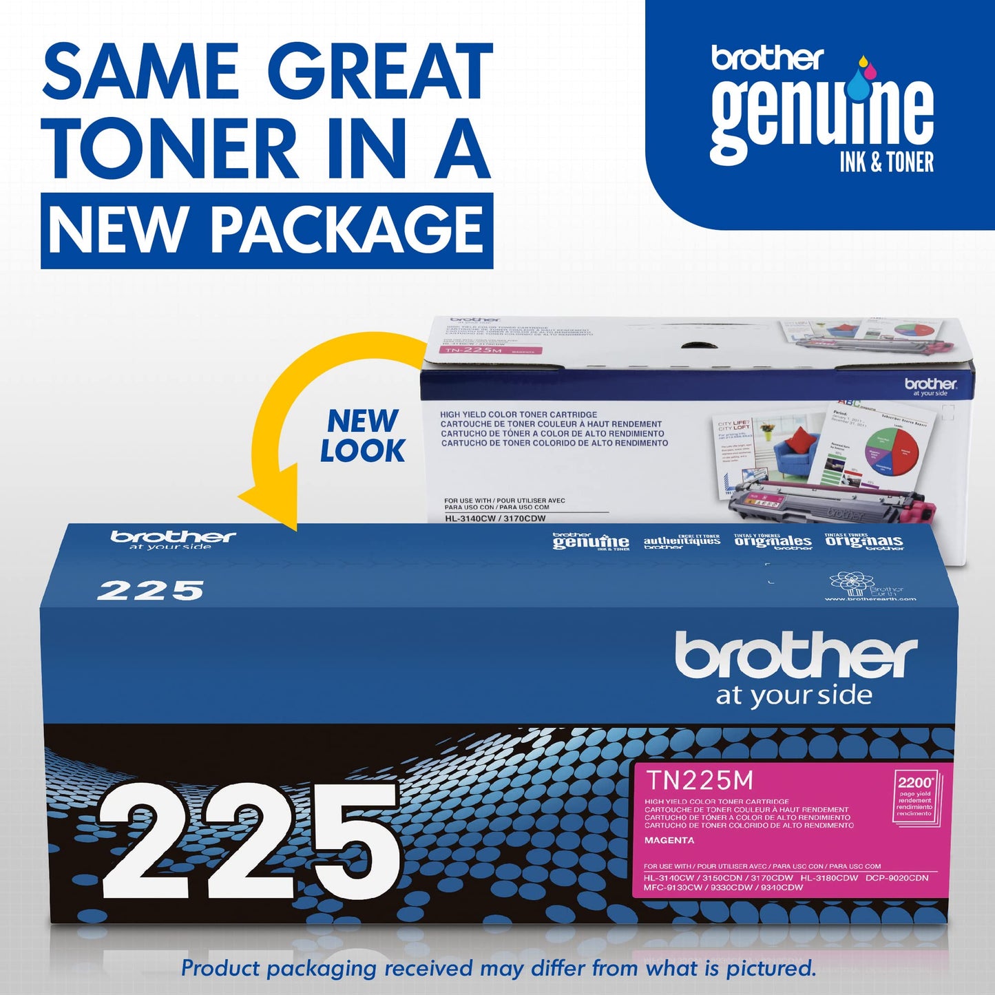 Brother Printer TN225M High Yield Magenta Toner Cartridge
