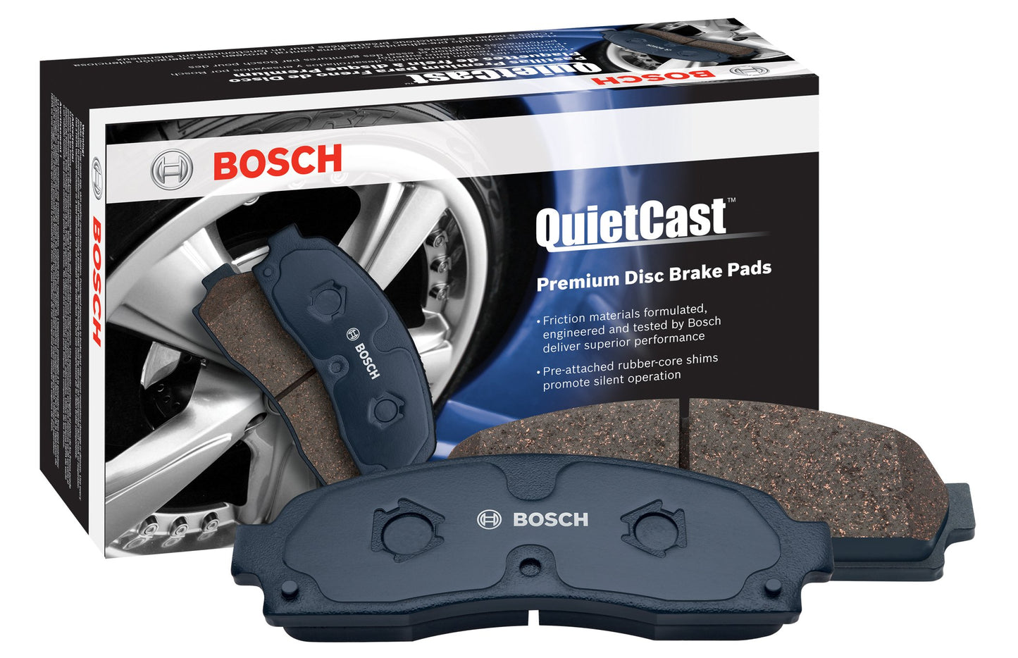 BOSCH BC1428 QuietCast Premium Ceramic Disc Brake Pad Set - Compatible With Select Hyundai Genesis Coupe; Tesla Model S; REAR