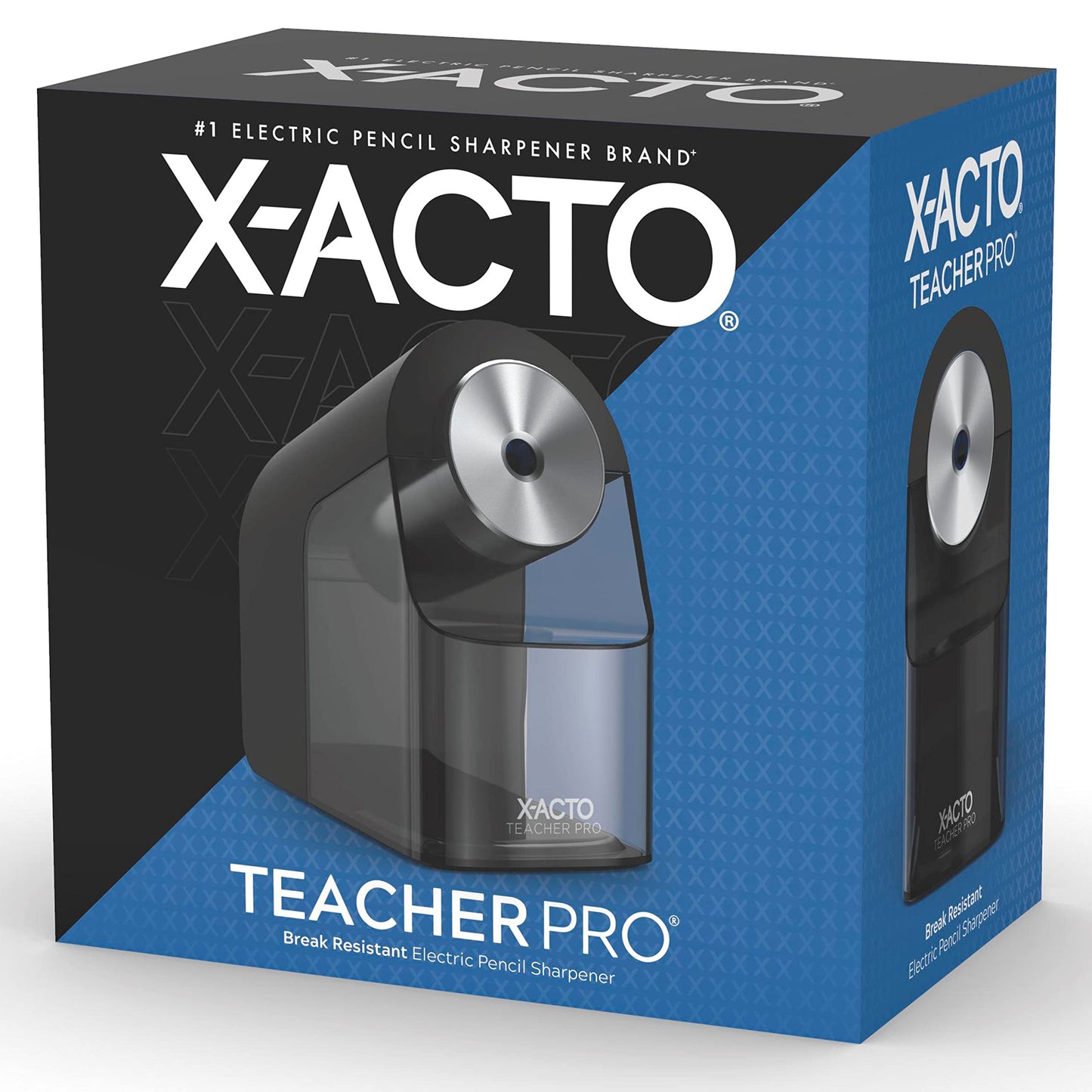 X-ACTO® Pencil Sharpener, Teacher Pro® Electric Pencil Sharpener, With Auto Adjust Dial, SafeStart® Motor, SmartStop®, Black, 1 Count