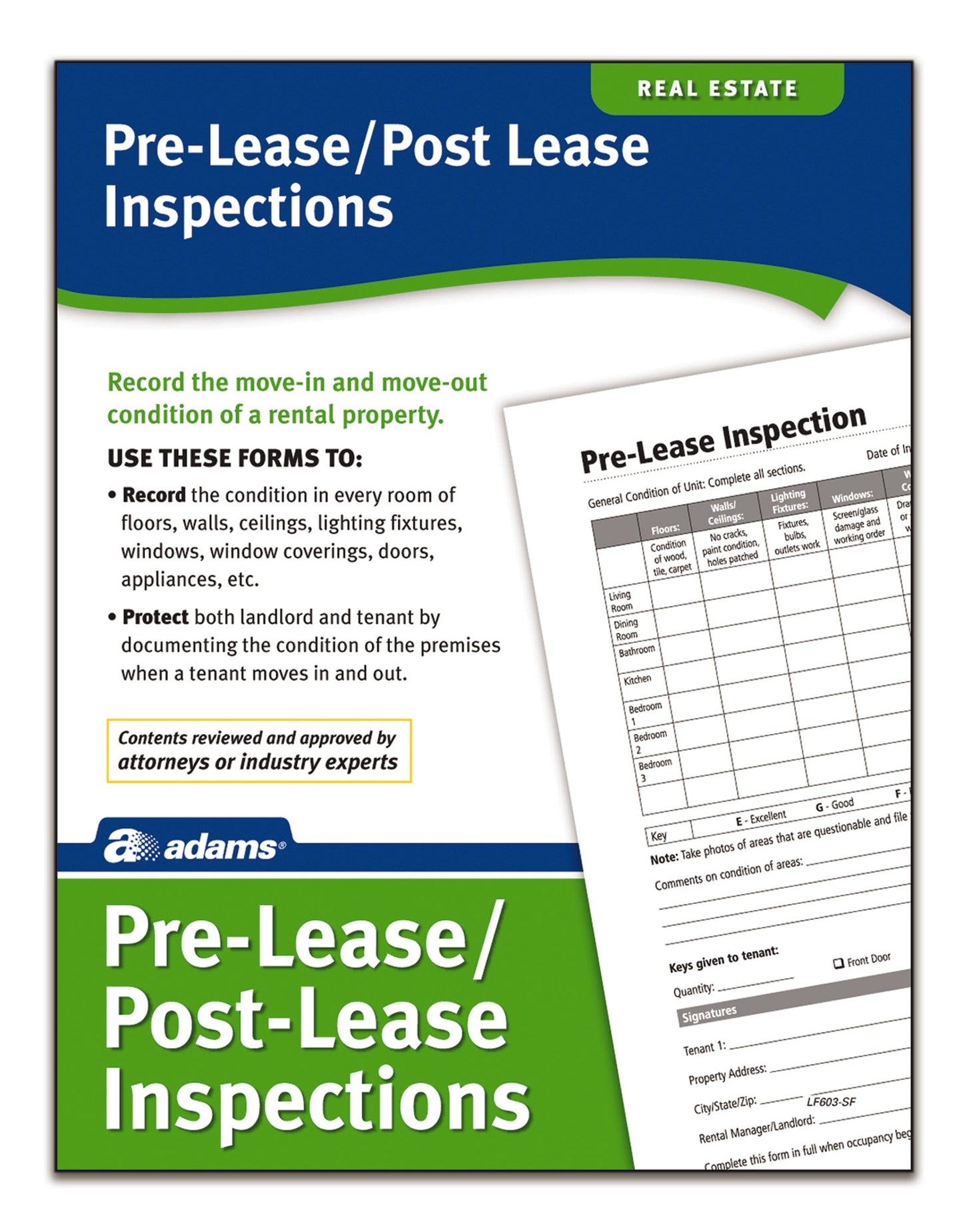 Adams Pre-Lease and Post-Lease Inspections, Forms and Instructions (LF603)