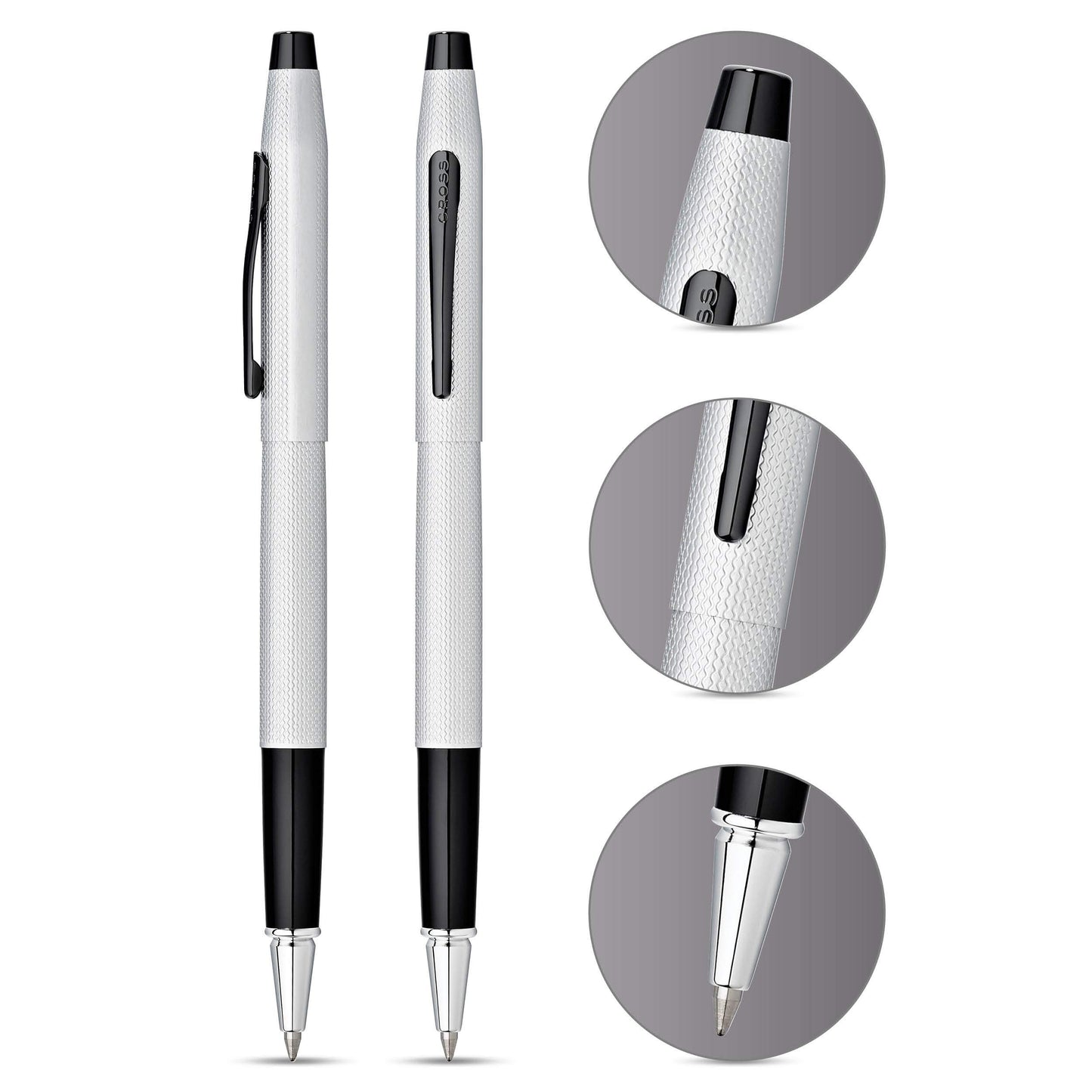 Cross Classic Century Refillable Gel Ink Rollerball Pen, Medium Rollerball, Includes Premium Gift Box - Brushed Chrome