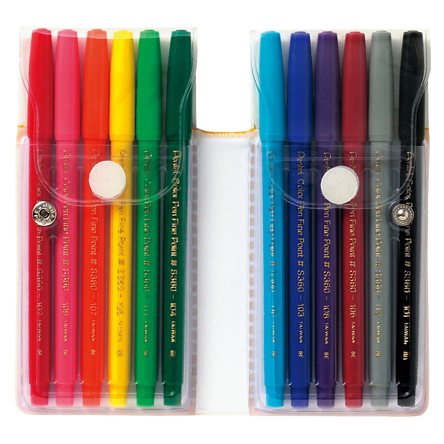 Pentel Arts Color Pen, 12-Color Set (S360-12)