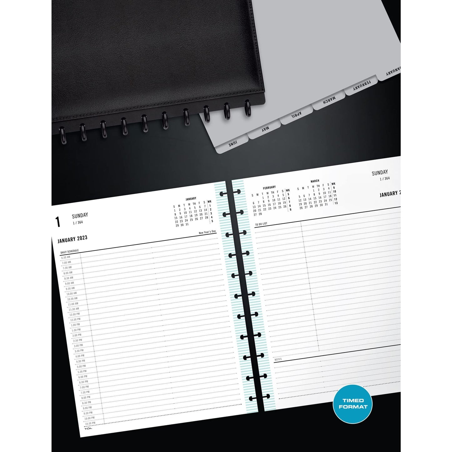 TUL® Discbound Daily Refill Pages, Letter Size, Fashion, January to December 2023