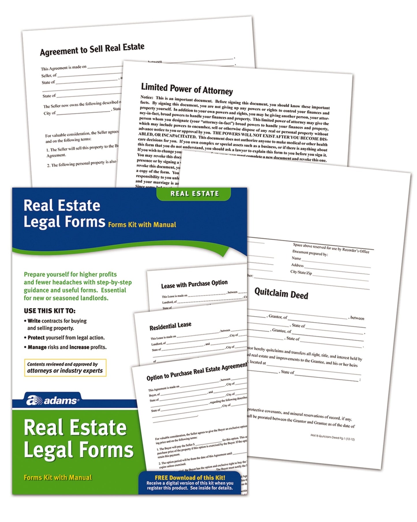 Adams Real Estate Legal Forms Kit, Forms and Instructions (PK418)