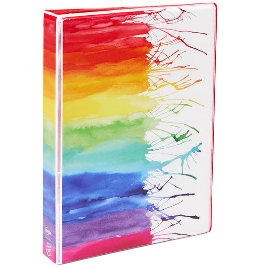 Avery + Amy Tangerine Designer Collection Mini Binder, 5.5" x 8.5", 1 Inch Round Rings, Watercolor Rainbow, 1 Mini 3 Ring Binder (18713)