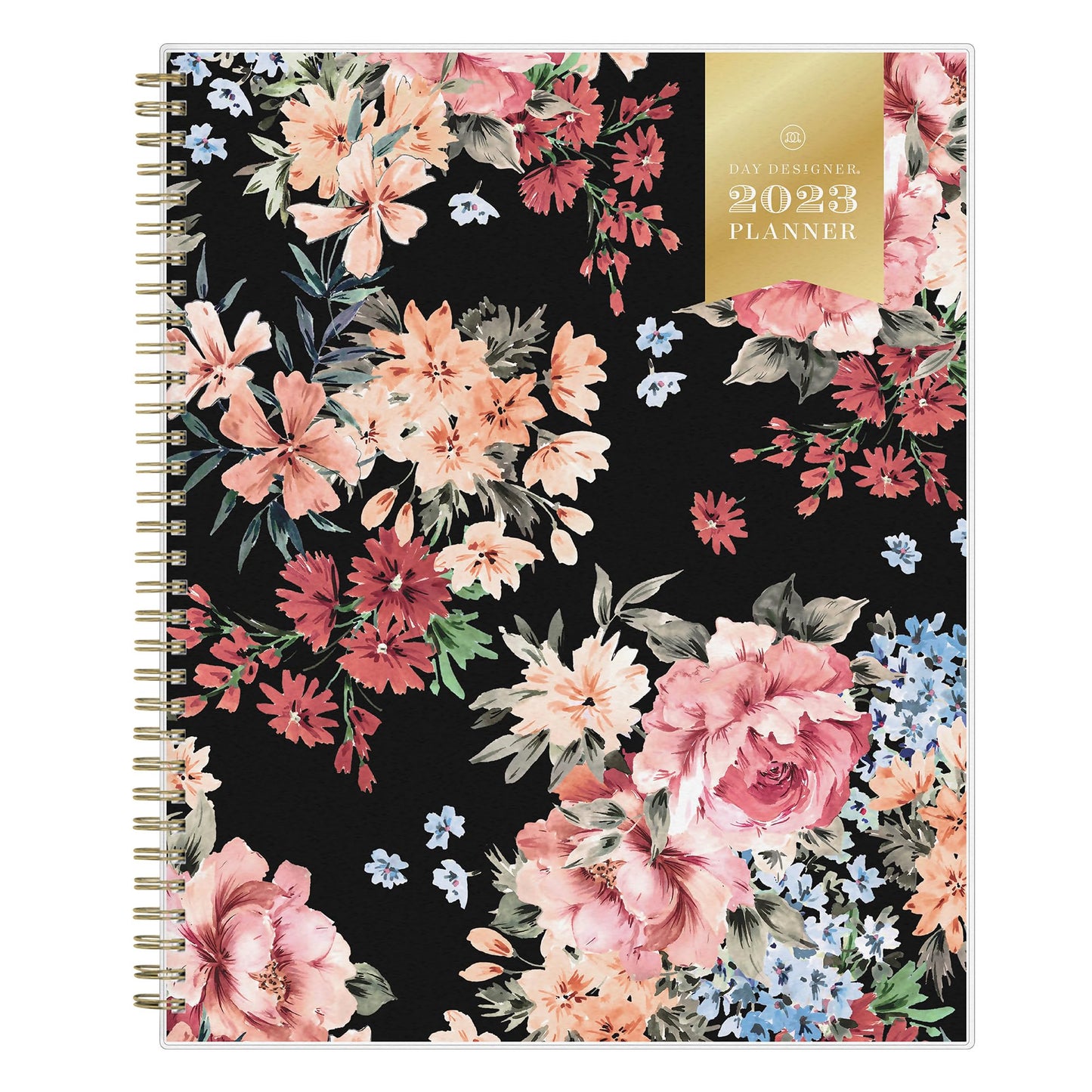 Day Designer Weekly/Monthly Planning Calendar, 8-1/2" x 11", Romance Black Frosted, January To December 2023, 138794