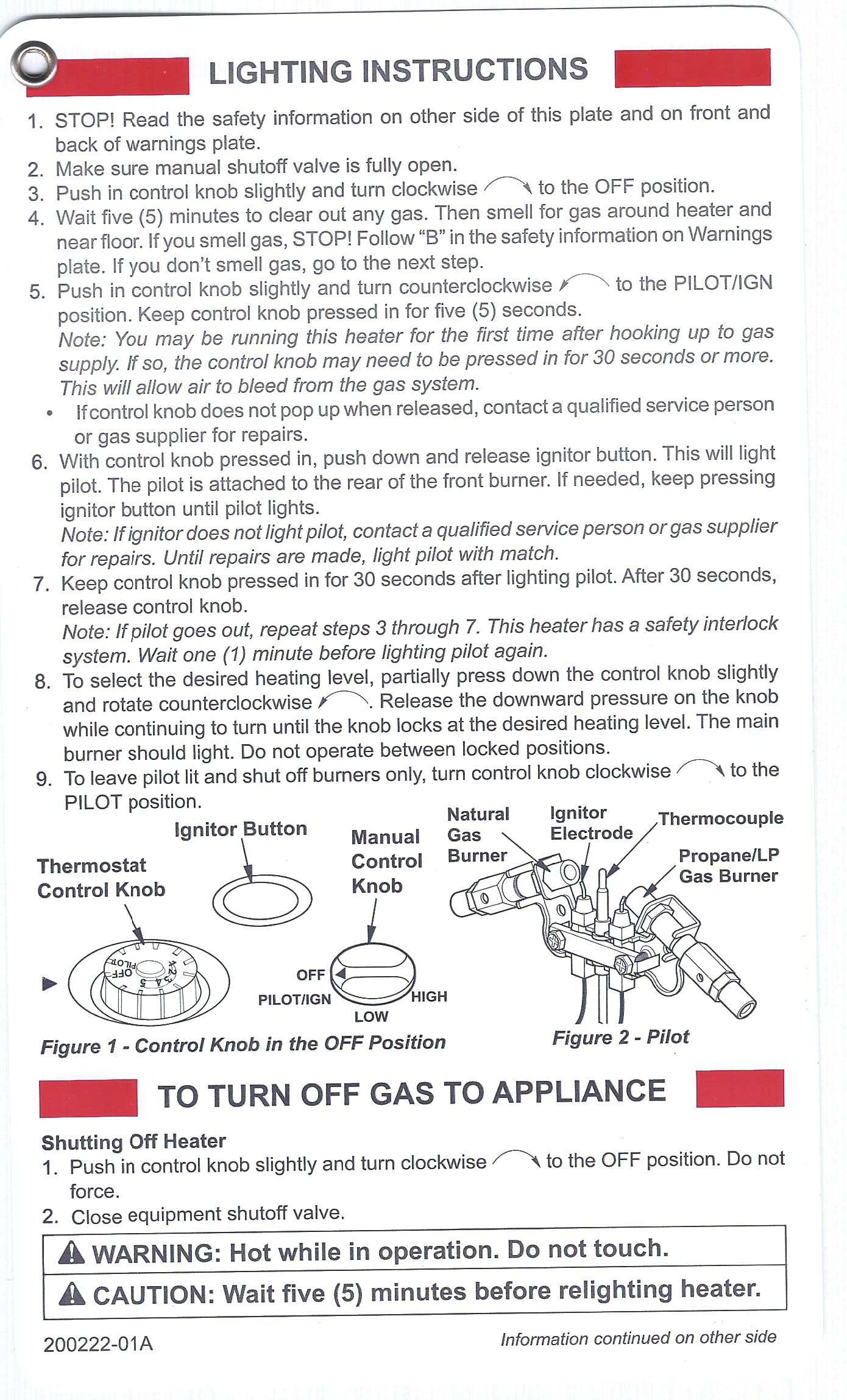 Emberglow Sureheat 24" Vent Free Gas Burner Assembly TCVFT24NL Auto Thermostat