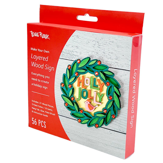 Brea Reese® Layered Wood Wreath Sign Kit, Red