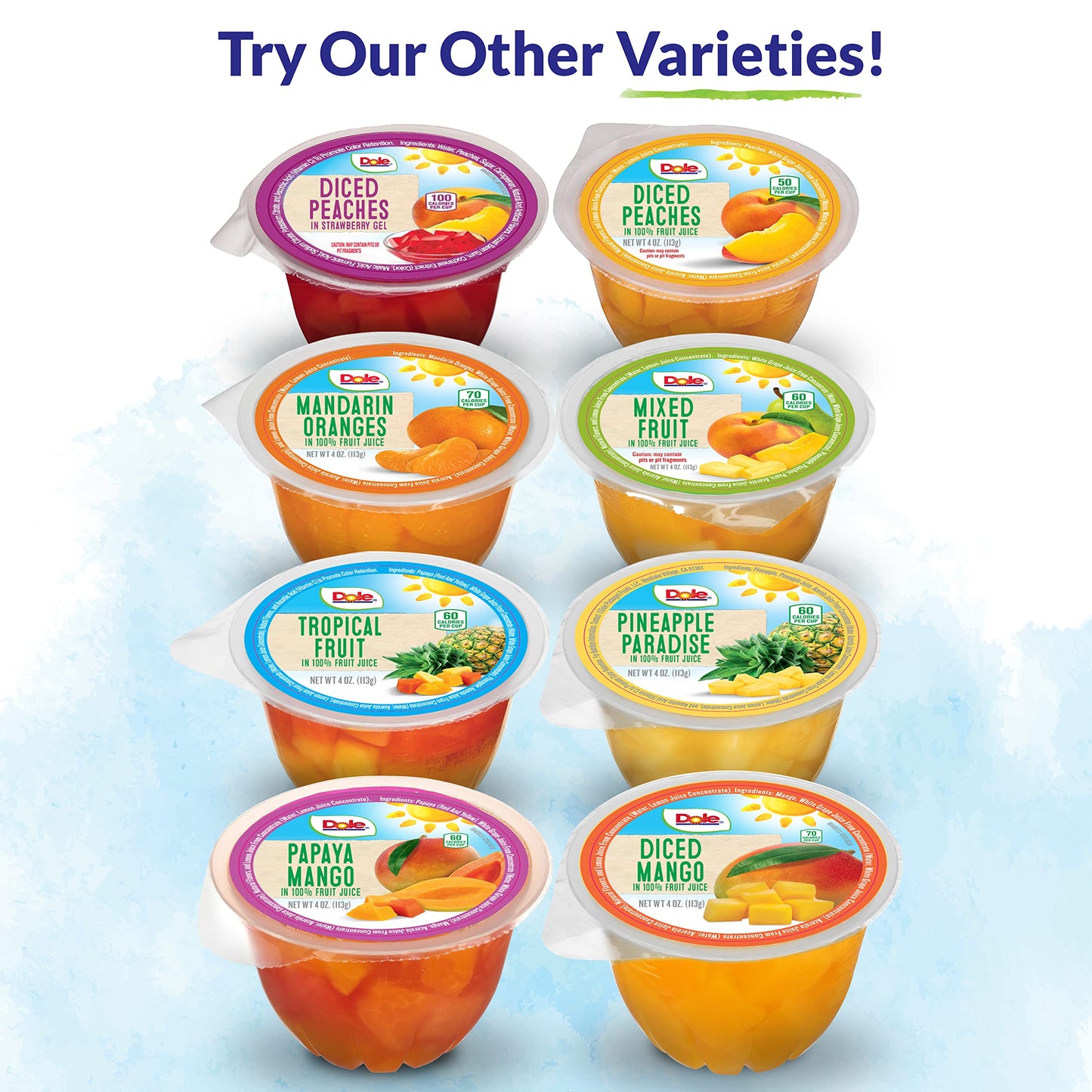 Dole Fruit Bowls Mixed Fruit in 100% Juice Snacks, 4oz 36 Total Cups, Gluten & Dairy Free, Bulk Lunch Snacks for Kids & Adults