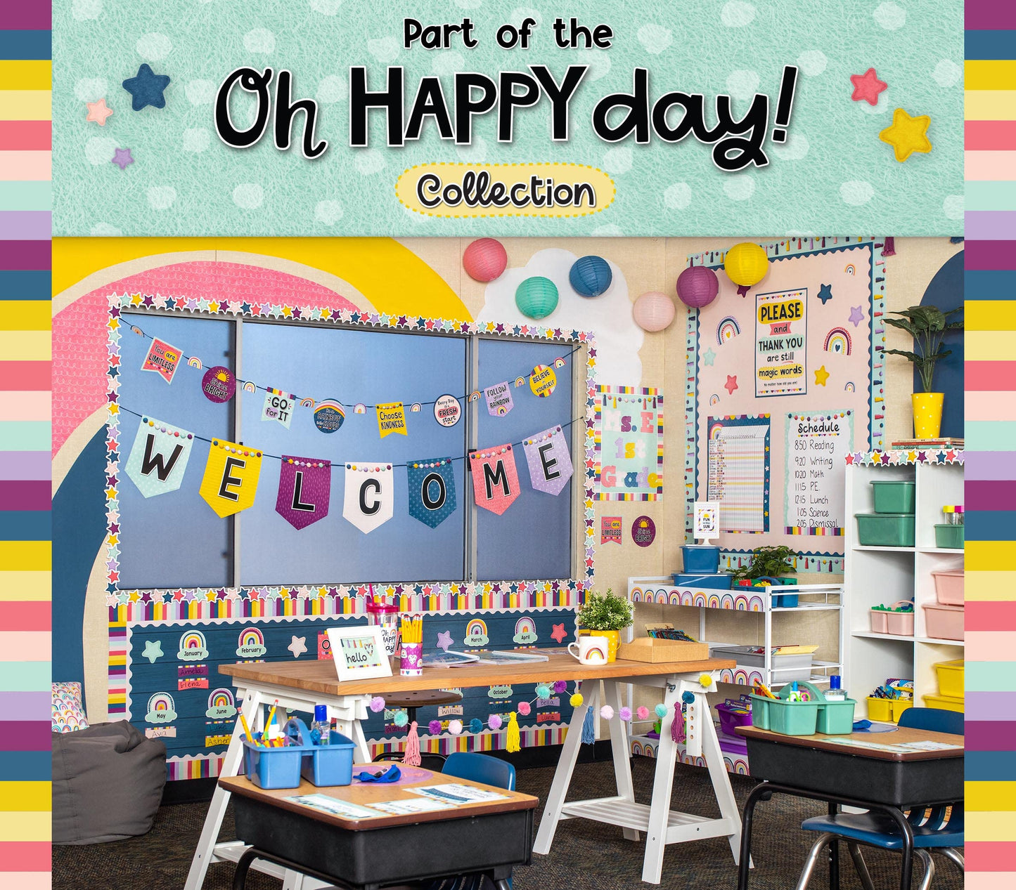 Teacher Created Resources Oh Happy Day Rainbows Die-Cut Border Trim (TCR9092)