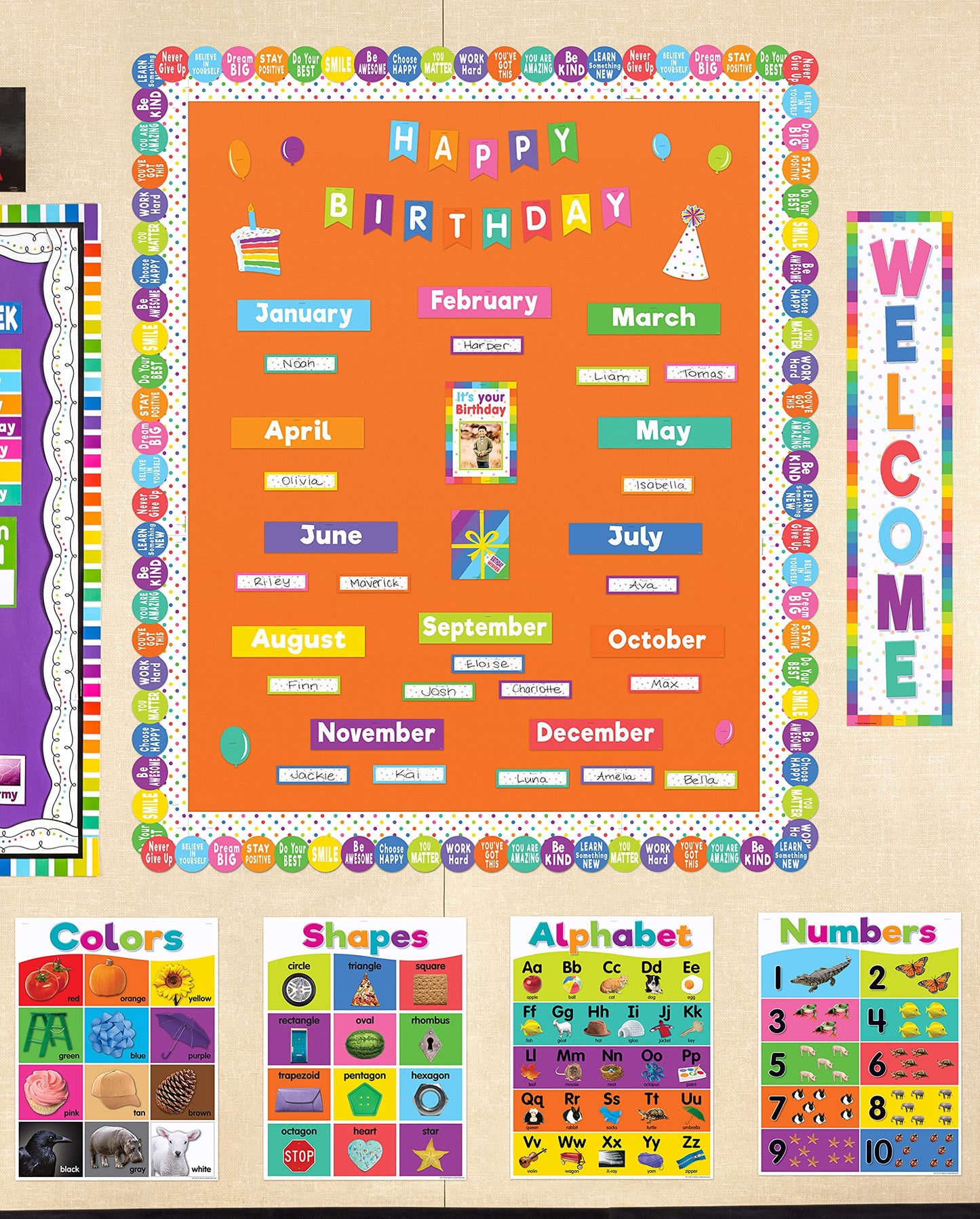 Teacher Created Resources Colorful Positive Sayings Die-Cut Border Trim