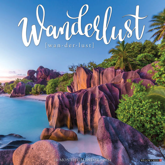 Willow Creek Press Wanderlust Monthly 2024 Wall Calendar (12" x 12")