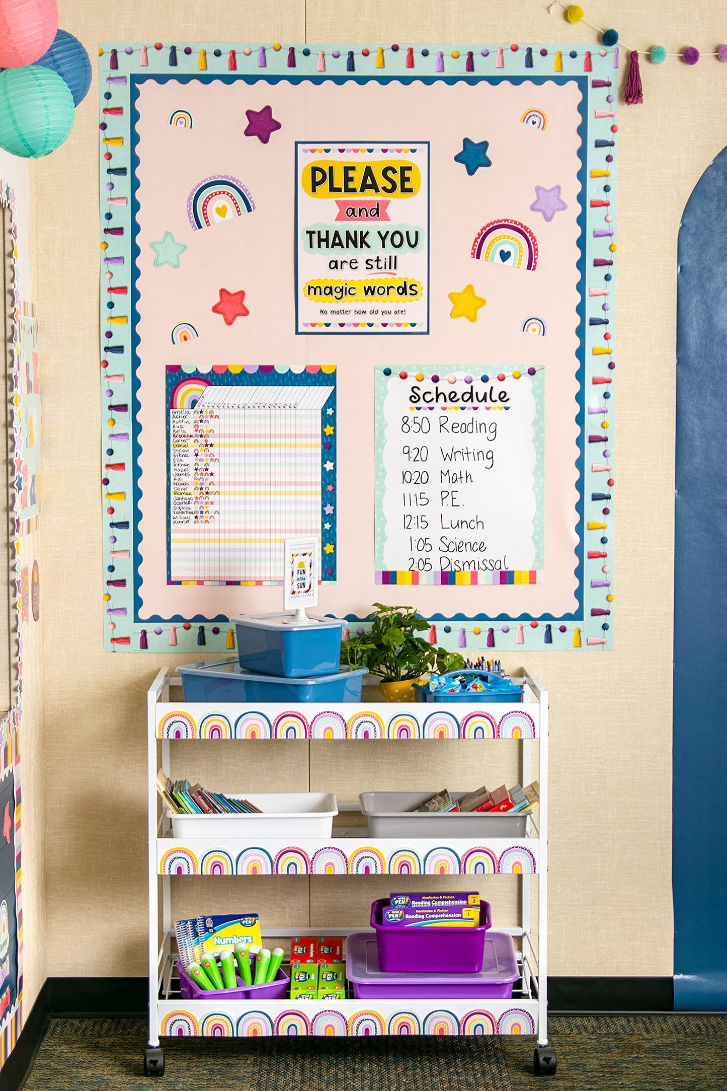 Teacher Created Resources Oh Happy Day Pom-Poms and Tassels Straight Border Trim