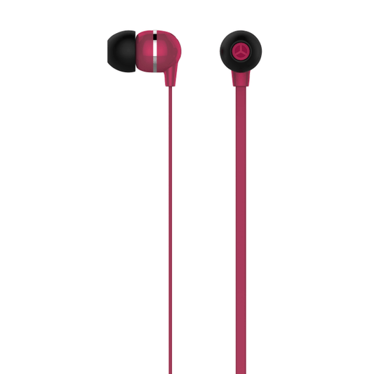 Ativa� Plastic Earbud Headphones With Flat Cable, Red, MW-HLP-001-R