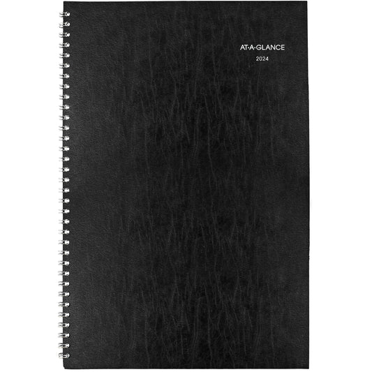 AT-A-GLANCE 2024 Monthly Planner, DayMinder, 8" x 12", Large, Black (SK20024)